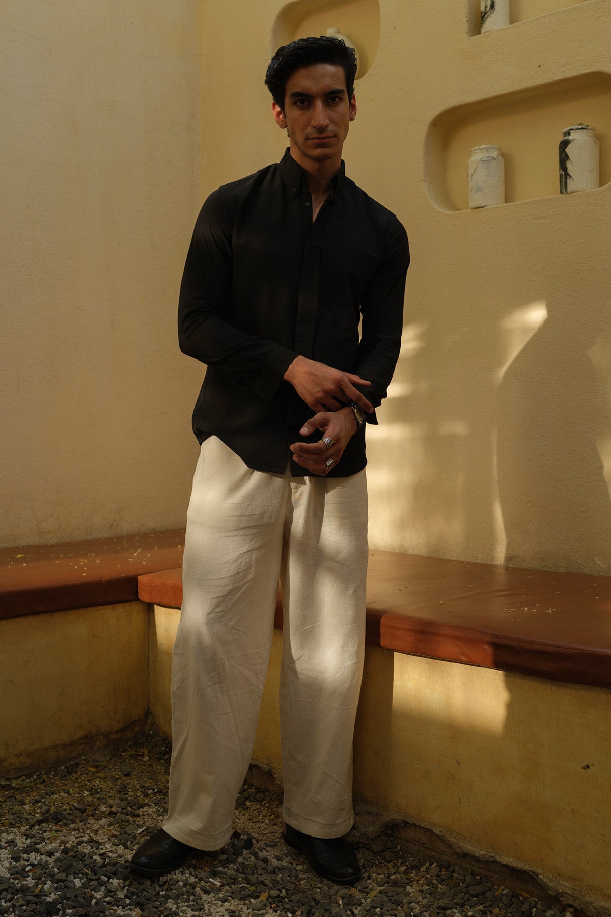 Buy Black Full Sleeves Organic Shirt by Vasudhaa Vastrram for men online at ScrollnShops